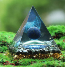 Natural Orgonite Pyramid Reiki Amethyst Energy Healing Chakra Meditation... - $14.99