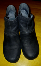 DANSKO LADIES BLACK LEATHER ZIP ANKLE BOOTS-38(7.5 US)-GENTLY WORN-NICE - €27,60 EUR