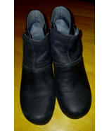 DANSKO LADIES BLACK LEATHER ZIP ANKLE BOOTS-38(7.5 US)-GENTLY WORN-NICE - $43.47 CAD
