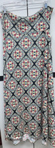 NEW 2.0 LuLaRoe Large Black Tan Maroon Green Diamonds Slinky Maxi Skirt Dress - £39.78 GBP