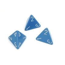 Chessex Opaque D4 Polyhedral Dice - LightBlue/White - $28.41