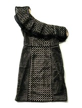 NWT J.Crew Collection One Shoulder in Black Eyelet Lace Nude Line Ruffle Dress 0 - £33.13 GBP