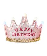 Pink Glitter Light-Up Happy Birthday Tiara, by - $20.17