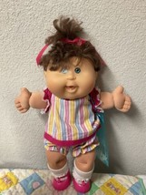 Vintage Cabbage Patch Kid Play Along Girl PA-15 Brown Hair Green Eyes One Tooth  - £121.38 GBP