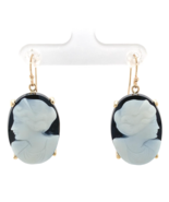 14k Yellow Gold Banded Black and White Genuine Agate Stone Cameo Earring... - €1.670,84 EUR 14k Yellow Gold Banded Black and White Genuine Agate Stone Cameo Earring... - €1.670,84 EUR