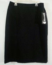 Black Career Skirt Stretch Pencil Straight Back Kick Pleats First Option... - $14.65