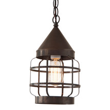 Irvins Country Tinware Round Hanging Strap Light in Kettle Black - £115.64 GBP