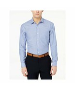 CLUB ROOM Mens Blue Pinstripe Collared Regular Fit Performance Dress Shi... - $14.10 CAD+