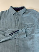 Carbon 2 Cobalt Men Shirt Mesh Vent Soft 100% Cotton Lined Cloth Buttons Large L - £19.50 GBP