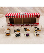 Hello Kitty Glassware Set of (4) Glitter Halloween 1.5oz Shot Glasses- NEW - £17.15 GBP