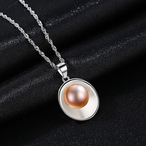 Sterling Silver Shell Necklace Freshwater Pearl Lady Necklace - £20.78 GBP