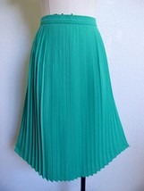 NWT J. Crew Crystal Pleated Midi Skirt 4 Kelly Green Chiffon A-Line - £42.66 GBP