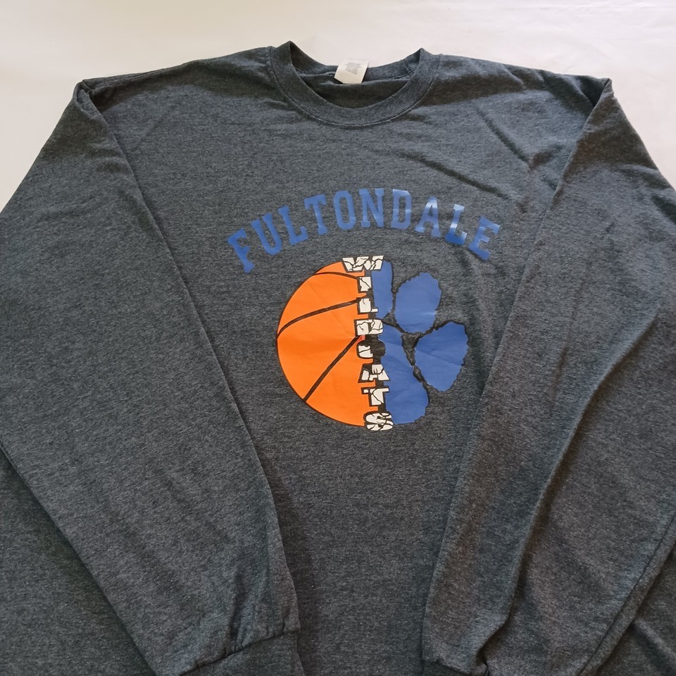 Gildan Ultra Cotton Fultondale Wildcat Men's Gray Graphic T-Shirt Long Sleeve XL Item image 9