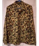 Vintage Hunters Choice Shirt Sz M Frog Skin Duck Camo Button Up Light Ja... - £18.87 GBP