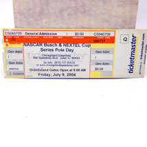 2004 NASCAR Busch &amp; Nextel Cup Series Pole Day Ticket Stub Chicagoland S... - $9.79