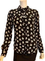 Sanctuary Black, Ivory, Pink Floral Long Sleeve Blouse Size XS - £11.38 GBP