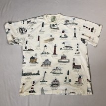 Vintage Lighthouses of East Coast  Art Unlimited Distressed T-Shirt Size... - $24.74