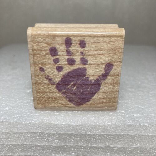 Primary image for C3002 Baby Left Hand Print Uptown Rubber Stamp 1.5" Square Wood-Mounted Person