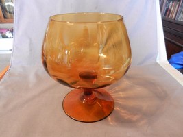 Vintage Large Brown Amber Brandy Glass Stem for Candy or Flowers 8&quot; Tall (M) - £59.95 GBP