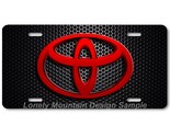 Toyota New Logo Inspired Art Red on Mesh FLAT Aluminum Novelty License T... - £14.15 GBP