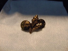 Vintage Military Brass / Gold Oak Leaf Pin Made by Vanguard NY FREE SHIP... - $11.26