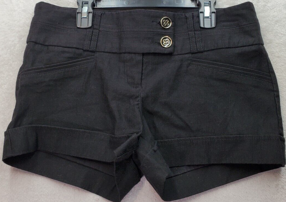 Dynamite Chino Shorts Women&#39;s Size 7 Black Cotton Pockets Dark Wash Butt... - $14.79