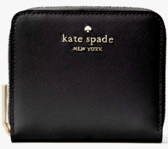 Kate Spade Staci Small ZipAround Wallet Black Leather KG035 NWT $139 Retail - £39.10 GBP