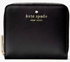 Kate Spade Staci Small ZipAround Wallet Black Leather KG035 NWT $139 Retail - £36.99 GBP