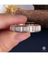 3.70 Carat Baguette Moissanite Engagement Band /10k 14k Yellow Gold / Mo... - $253.66 CAD