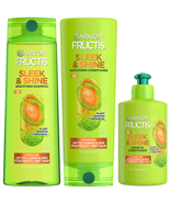 Fructis Sleek &amp; Shine Shampoo, Conditioner + Leave-In Conditioer Set for... - £17.18 GBP