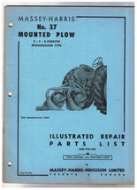 Massey Harris No 37 Mounted Plow Illustrated Repair Parts List - $14.84