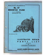 Massey Harris No 37 Mounted Plow Illustrated Repair Parts List - £11.59 GBP