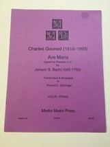 Sheet Music AVE MARIA - Violin Solo - J.S. Bach Arr Ronald C Dishinger Grade 2-3 - £6.25 GBP