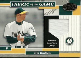 2002 Leaf Certified Materials Fabric Of The Game Base Tim Hudson 123  097/100 - £5.89 GBP