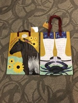 Trader Joe&#39;s Maryland Two Tote Bags New Tote Horse Sunflower Reusable 2 - £14.47 GBP