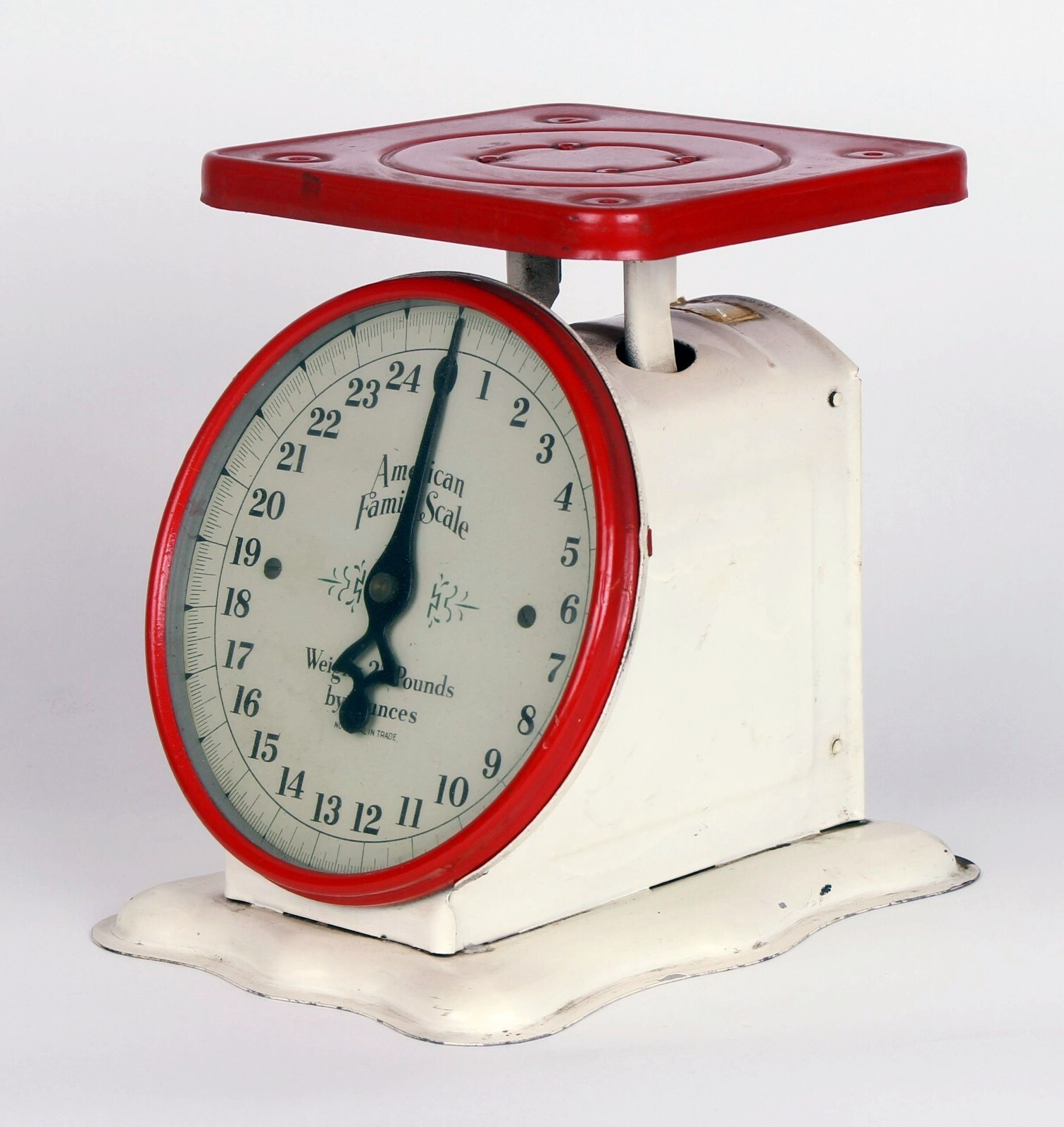 Vintage Red/White American Family Scale Co. 25 lbs Household scale Item image 3