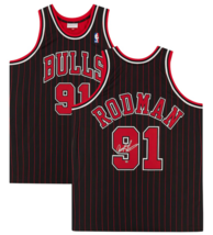 Dennis Rodman Autographed Bulls Pinstripe Authentic Jersey Fanatics - £396.18 GBP