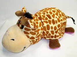 18&quot; Flip A Zoo Geo Giraffe  Ava Hippo 2015 Jay@Play Plushy Pillow Animals - £11.19 GBP