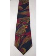 Vintage Ferrell Reed Woven 100% Silk Neck Tie Parrots Birds England USA ... - £21.17 GBP