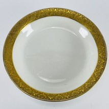 Vintage UC Limoges France Dessert Sauce Berry Bowl 5&quot; X 1&quot; Wide Gold Trim - $14.65