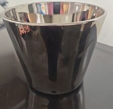 VINTAGE MID-CENTURY MODERN SILVER FADE GLASS Planter  ICE BUCKET Pot 5x5.5 - $11.57