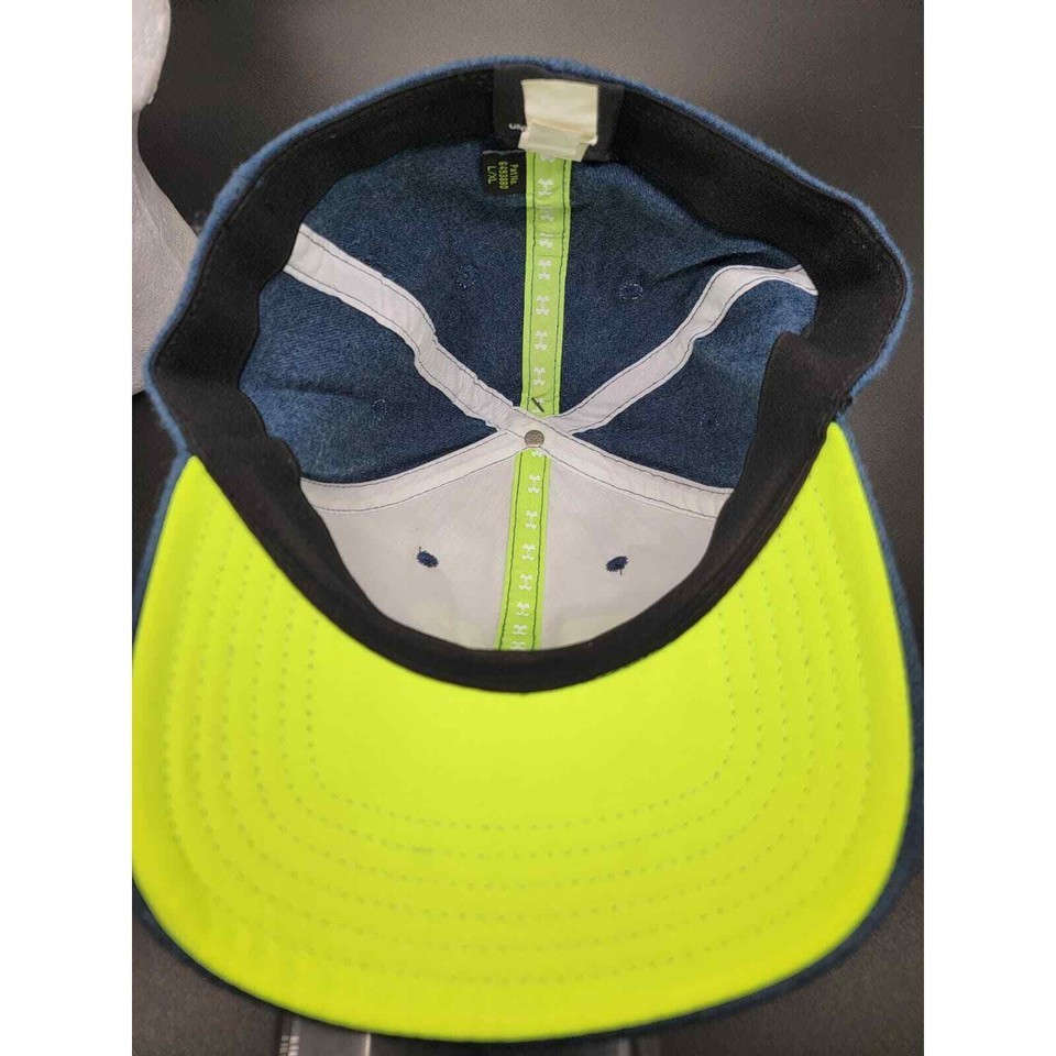 Under Armour W/Lime Green Symbol Size LG/XL Blue Baseball Cap Item image 7