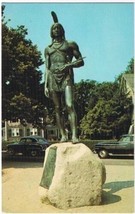 Plymouth Massachusetts Postcard Statue Massaoit Protector of the Pilgrims - £2.31 GBP