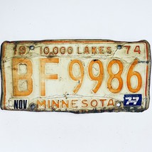 1977 United States Minnesota Lakes Passenger License Plate BF 9986 - $12.86