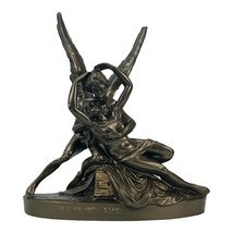 Cupid &amp; Psyche Cast Marble Statue God Eros Nude Love &amp; Soul Bronze Effect - £43.99 GBP