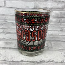 Houze Season’s Greetings Cup Stained Glass Style Barware Lowball Glass - £8.81 GBP