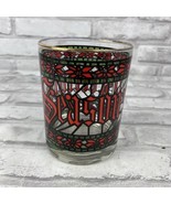 Houze Season’s Greetings Cup Stained Glass Style Barware Lowball Glass - £8.37 GBP