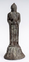 Ancien Indonésien Style Debout Bronze Javanais Adoration Bouddha - 16cm/6 &quot; - £389.53 GBP
