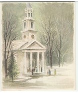 Vintage Christmas Card Church in Snow 1960&#39;s Hallmark - £5.41 GBP