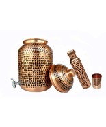 Rastogi Handicrafts pure copper Hammered water storage Tank Brown pot 4 ... - $201.45 CAD
